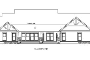 Exterior - Rear Elevation for Craftsman House Plan #17-2373 - 4 bed, 3 bath