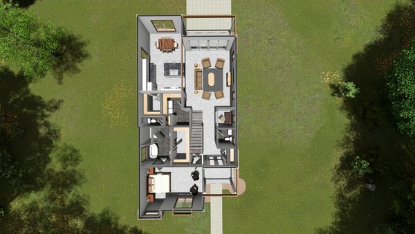 House Blueprint - Modern Floor Plan - Main Floor Plan #513-2219