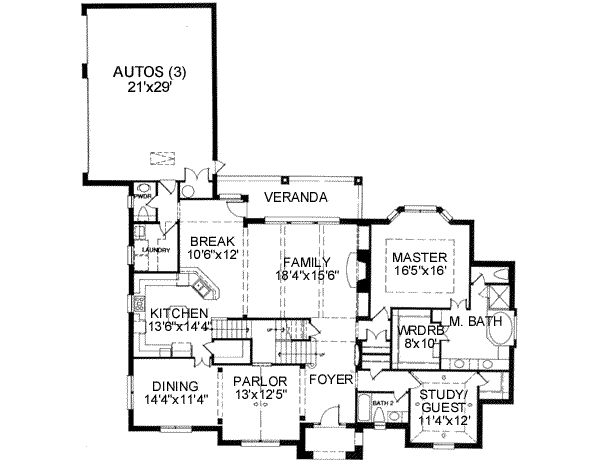 European Floor Plan - Main Floor Plan #141-130