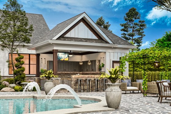 Exterior - Front Elevation 3 for Modern House Plan #54-577, 0 bath