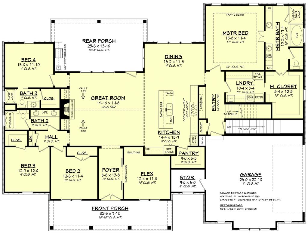 Craftsman Style House Plan 4 Beds 3 Baths 2832 Sq Ft Plan 430