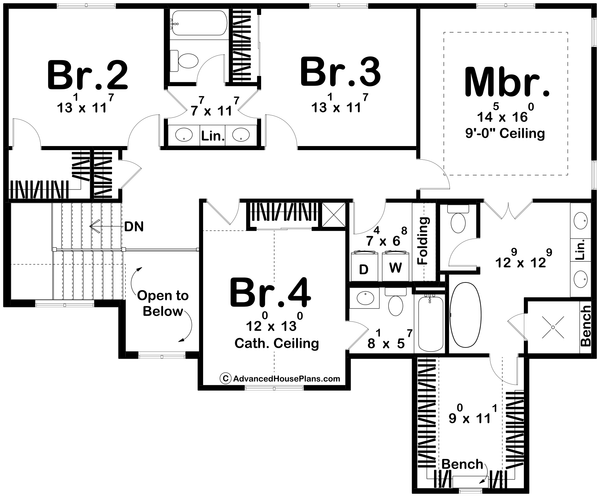 House Design - Modern Floor Plan - Upper Floor Plan #455-615