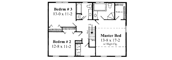 Colonial Floor Plan - Upper Floor Plan #75-181