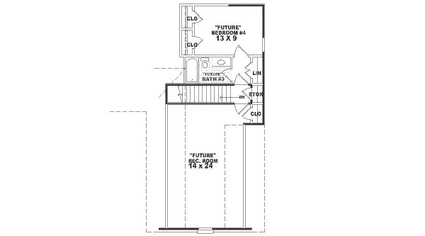 Traditional Floor Plan - Upper Floor Plan #81-349