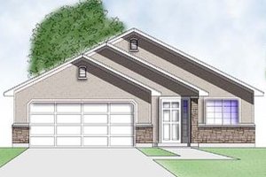 Adobe / Southwestern Exterior - Front Elevation Plan #5-106