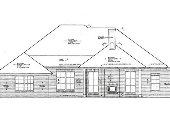 Exterior - Rear Elevation for European House Plan #310-969 - 3 bed, 2 bath
