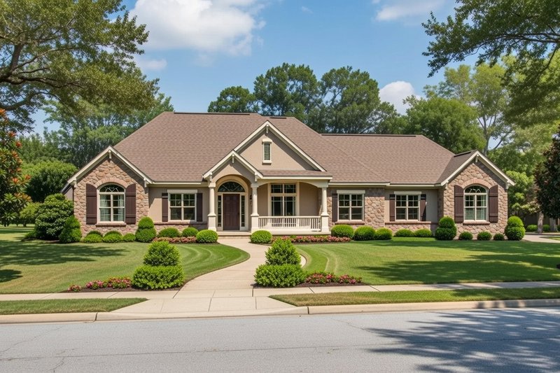 House Blueprint - European Exterior - Front Elevation Plan #20-1820