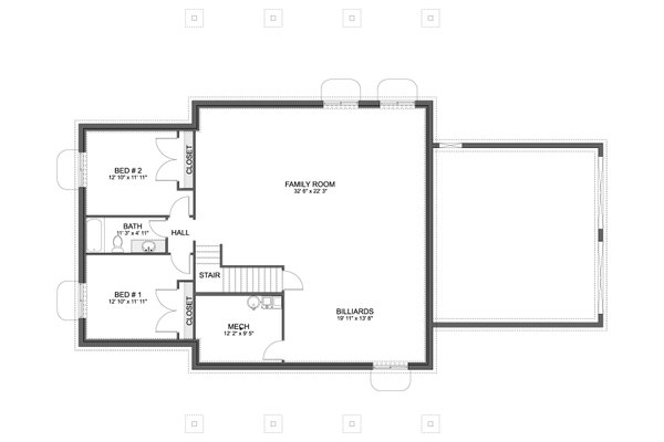 Dream House Plan - Mediterranean Floor Plan - Lower Floor Plan #1060-420