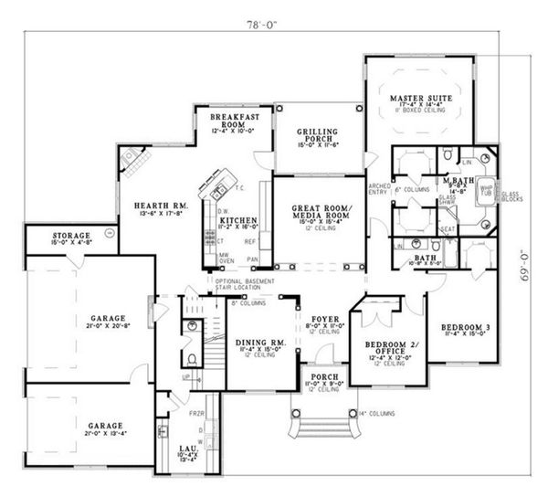 House Blueprint - Traditional Floor Plan - Main Floor Plan #17-2514