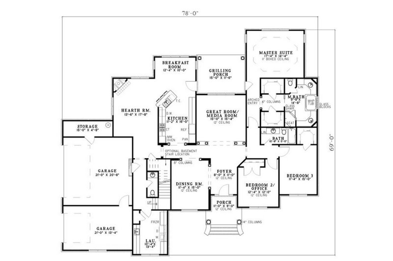 Dream House Plan - Floor Plan - Main Floor for Traditional House Plan #17-2514 - 3 bed, 2.5 bath