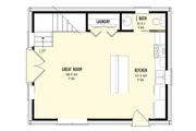 Barndominium Style House Plan - 2 Beds 1.5 Baths 986 Sq/Ft Plan #1092-21 