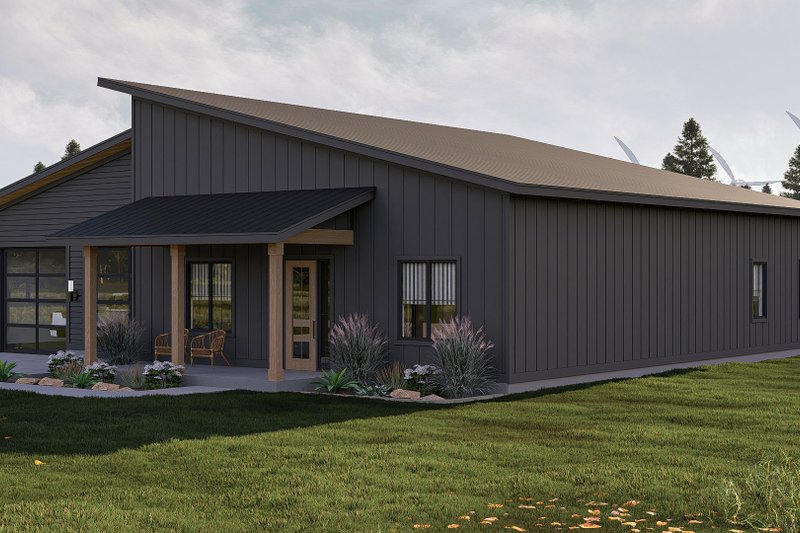 Home Plan - Exterior - Other Elevation 1 for Barndominium House Plan #455-254 - 2 bed, 2 bath