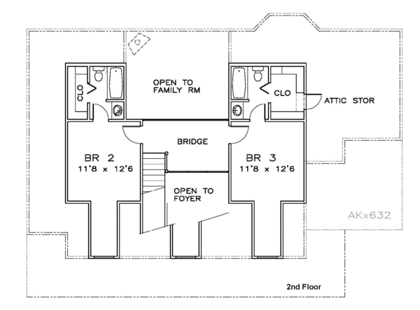 Southern Floor Plan - Upper Floor Plan #8-167