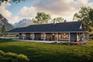 Ranch Exterior - Front Elevation Plan #124-965