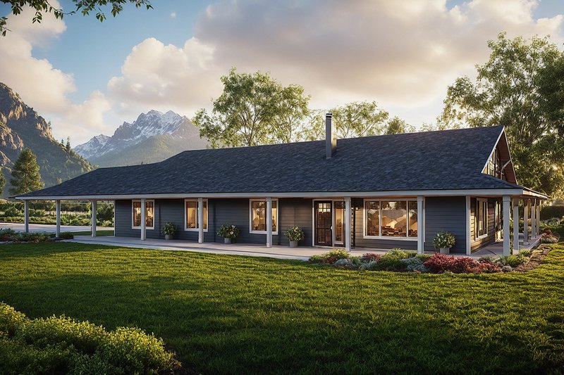 Architectural House Design - Ranch Exterior - Front Elevation Plan #124-965