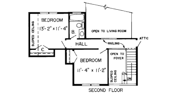 Country Floor Plan - Upper Floor Plan #312-529