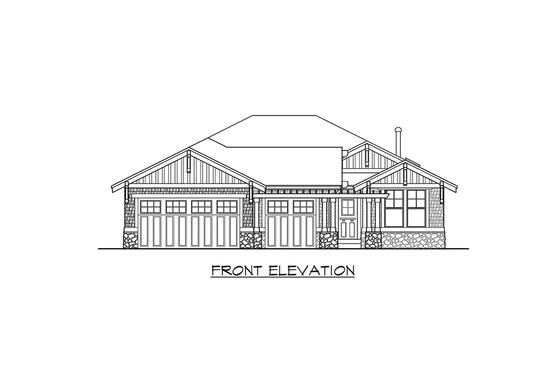 Exterior - Front Elevation 3 for Craftsman House Plan #132-337 - 3 bed, 2 bath