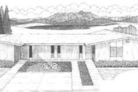 Exterior - Front Elevation for Ranch House Plan #303-266 - 2 bed, 1 bath