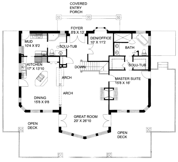 Bungalow Floor Plan - Main Floor Plan #117-646
