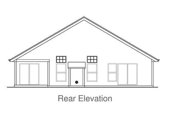 Exterior - Rear Elevation for Craftsman House Plan #53-463 - 3 bed, 2 bath