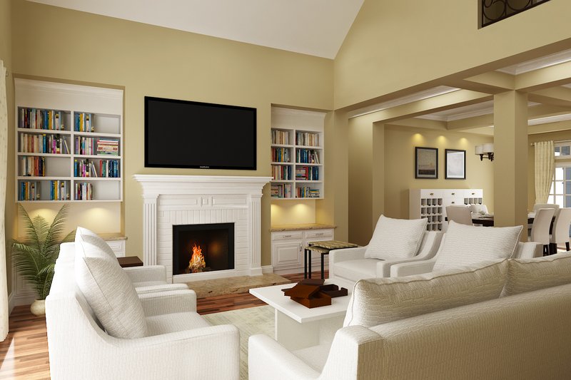 House Blueprint - Interior - Family Room for Southern House Plan #45-600 - 3 bed, 2.5 bath