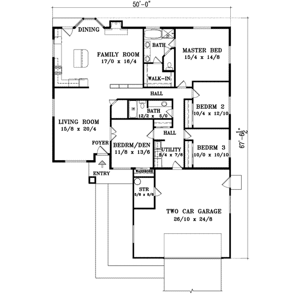 Architectural House Design - Adobe / Southwestern Floor Plan - Main Floor Plan #1-795