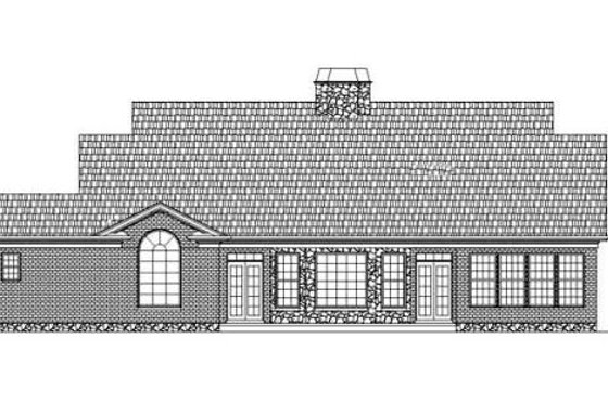 Exterior - Rear Elevation for Classical House Plan #119-344 - 3 bed, 2.5 bath