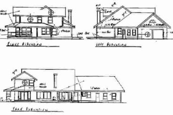Exterior - Rear Elevation for Ranch House Plan #60-311 - 3 bed, 3 bath
