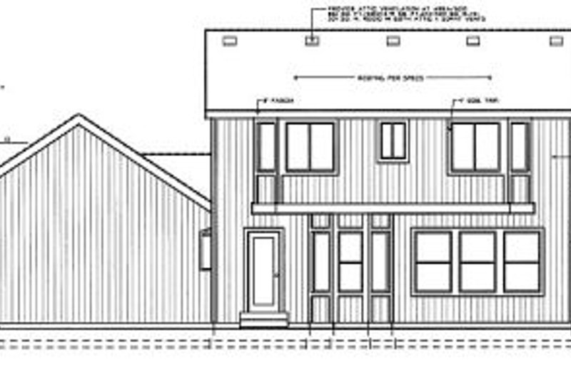 Home Plan - Exterior - Rear Elevation for Colonial House Plan #98-210 - 3 bed, 2.5 bath