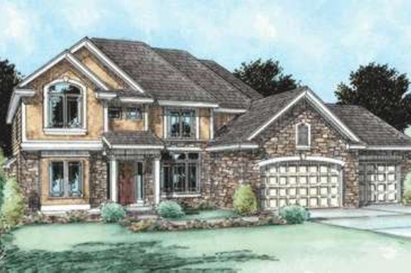 Dream House Plan - Exterior - Front Elevation 3 for Traditional House Plan #20-1795 - 4 bed, 4 bath