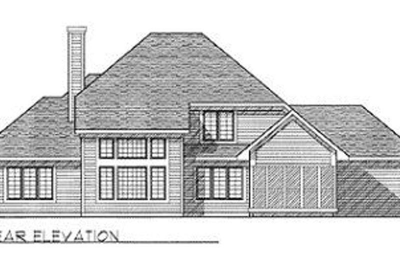 Dream House Plan - Exterior - Rear Elevation for Traditional House Plan #70-383 - 3 bed, 2.5 bath