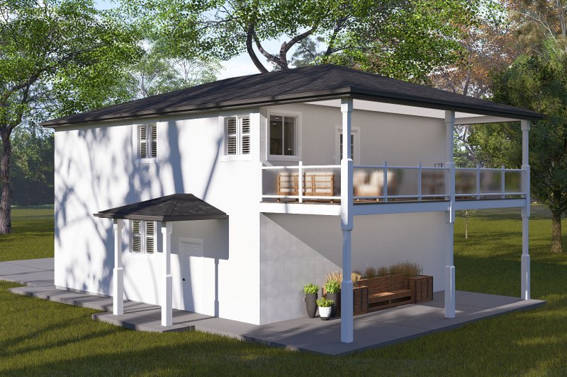 House Design - Exterior - Rear Elevation for Craftsman House Plan #1060-327 - 2 bed, 2 bath