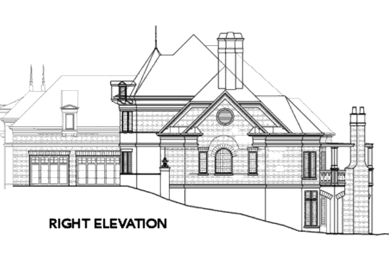 House Blueprint - Exterior - Other Elevation 4 for European House Plan #119-359 - 4 bed, 4.5 bath