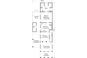 Floor Plan - Main Floor for Cottage House Plan #406-259 - 3 bed, 2.5 bath