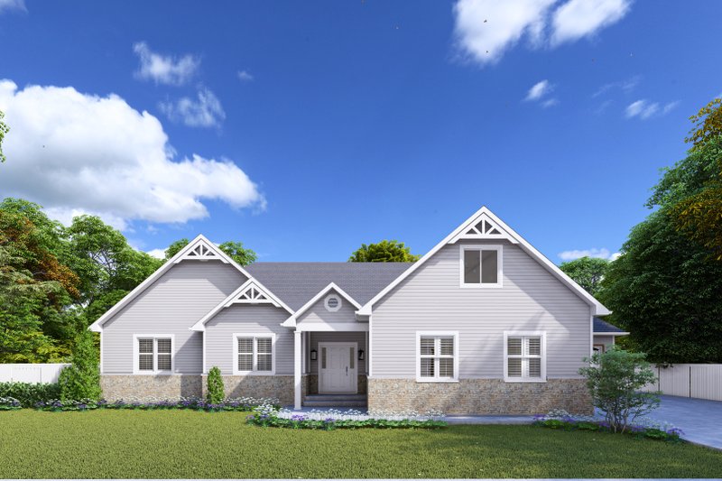 House Blueprint - Farmhouse Exterior - Front Elevation Plan #1060-405