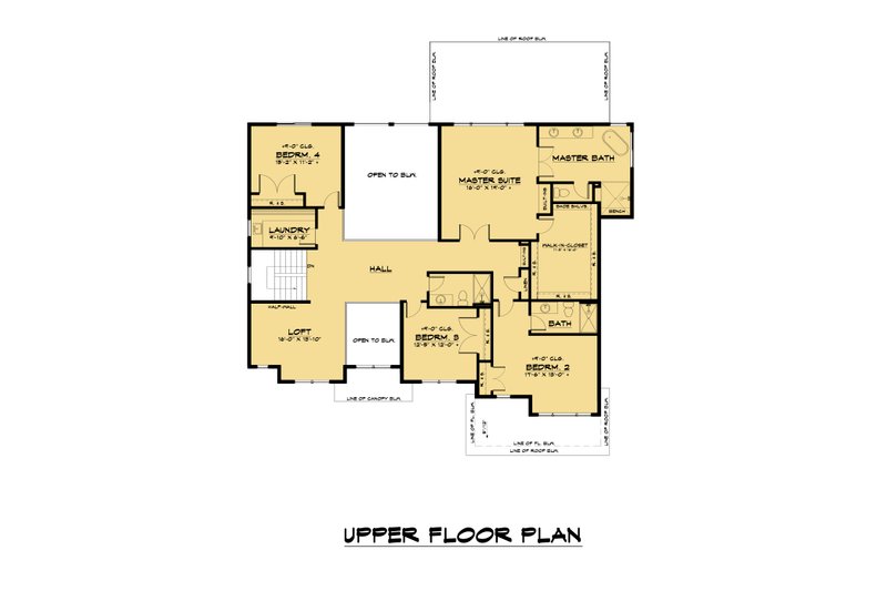 Architectural House Design - Floor Plan - Upper Floor for Farmhouse House Plan #1066-213 - 5 bed, 4.5 bath
