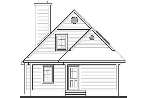 Exterior - Rear Elevation for Farmhouse House Plan #23-495 - 3 bed, 2 bath