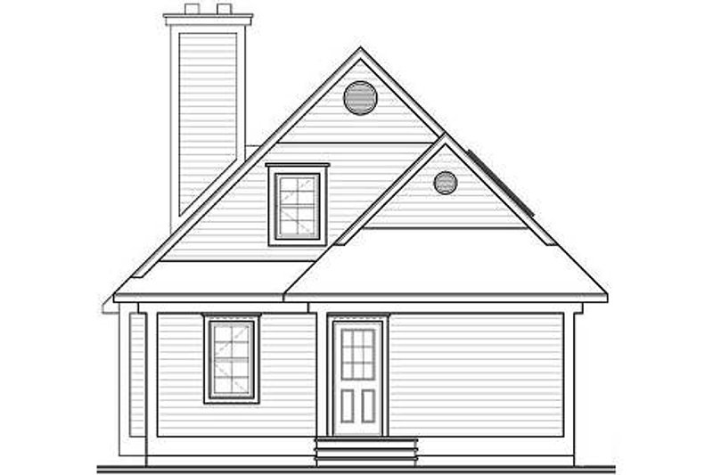 Dream House Plan - Exterior - Rear Elevation for Farmhouse House Plan #23-495 - 3 bed, 2 bath