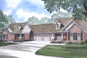 Southern Exterior - Front Elevation Plan #17-1059