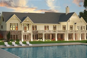 Exterior - Rear Elevation for Ranch House Plan #119-430 - 3 bed, 2.5 bath