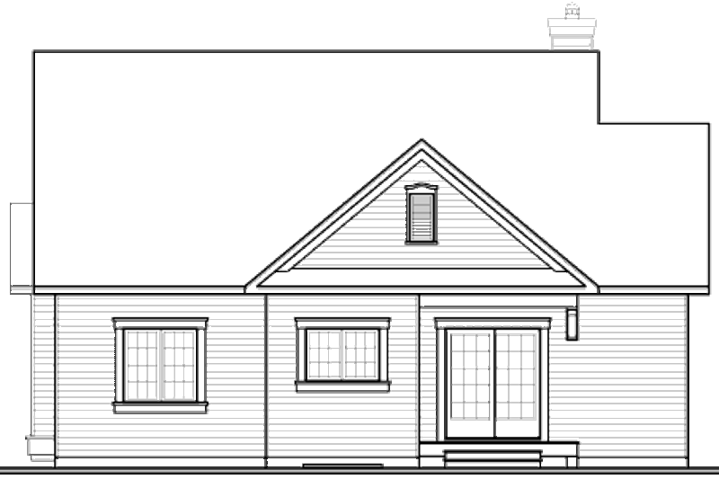 Home Plan - Exterior - Rear Elevation for Country House Plan #23-2201 - 2 bed, 1 bath