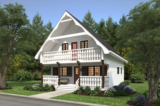 Exterior - Front Elevation for Cabin House Plan #47-665 - 3 bed, 2 bath