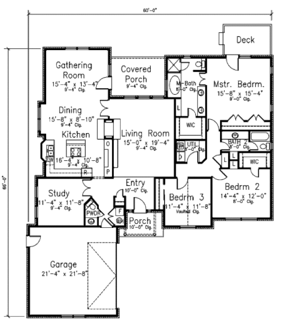 Southern Floor Plan - Main Floor Plan #52-204