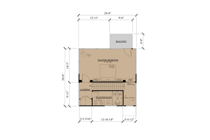 House Plan Design - Floor Plan - Upper Floor for Modern House Plan #123-125 - 2 bed, 2 bath