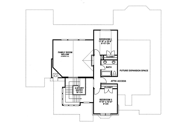 Home Plan - Floor Plan - Upper Floor for European House Plan #20-967 - 4 bed, 3.5 bath