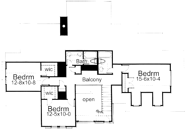 House Blueprint - Traditional Floor Plan - Upper Floor Plan #120-107