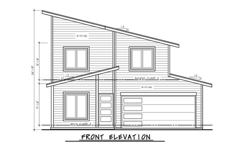 Home Plan - Exterior - Front Elevation 3 for Contemporary House Plan #20-2641 - 3 bed, 2.5 bath