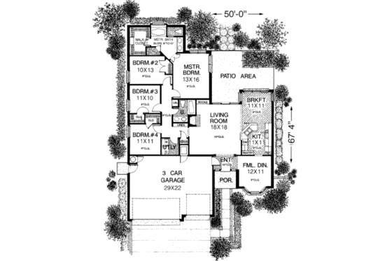 Floor Plan - Main Floor for European House Plan #310-183 - 4 bed, 2 bath