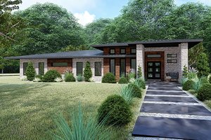 Dream House Plan - Contemporary Exterior - Front Elevation Plan #17-3392
