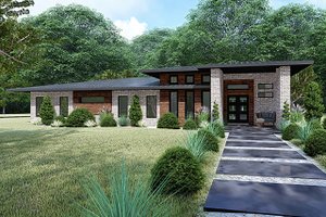 Contemporary Exterior - Front Elevation Plan #17-3392